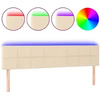 vidaXL Tête de lit LED Crème 200x5x78/88 cm Tissu