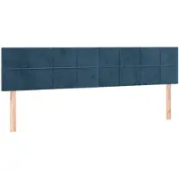 vidaXL Têtes de lit 2 pcs. Bleu foncé 80x5x78/88 cm velours
