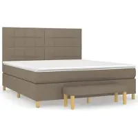 vidaXL Lit boxspring avec matelas Taupe 160x200 cm Tissu
