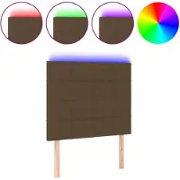 vidaXL Tête de lit LED brun foncé 100x5x118/128 cm Tissu