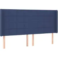 vidaXL Tête de lit avec oreilles bleu 163x16x118/128 cm Tissu