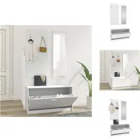vidaXL Ensemble d'armoires à chaussures 3-en-1 Blanc Bois d'ingénierie