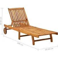 vidaXL Bain de soleil avec support acacia massif