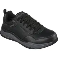 SKECHERS pour homme. 210021 Relaxed Fit Benago Leather Sneakers black (40), Cuir, Noir, Plat, Lacets, Casuel