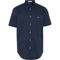 Gant pour homme. 3000101 Chemise à manches courtes, coupe régulière, en popeline marine (L), Casuel, Coton, Manche longue