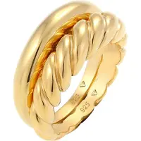 Elli PREMIUM Bague 'Twisted' or