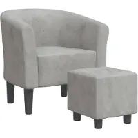 vidaXL Chaise cabriolet avec repose-pied gris clair velours