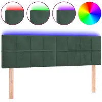 vidaXL Tête de lit LED vert foncé 144x5x78/88 cm velours