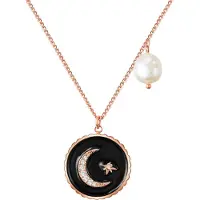Valero Pearls Chaîne or rose / noir / blanc perle