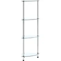 vidaXL Étagère 4 niveaux Transparent 30x30x100 cm Verre trempé