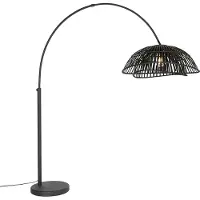 QAZQA Lampe d'arche orientale en bambou noir - Pua