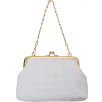 Juleeze JZWA0189W Sac de soirée avec chaîne blanche dorée 80x50mm
