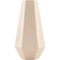 Hortus Vase géométrique en fibre de bambou 10.8x9.5x20 blanc cassé