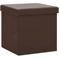 vidaXL Tabouret de rangement pliable Marron PVC