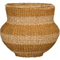 Mica Decorations Panier de rangement Tacoma avec couvercle - H48 x Ø55 cm - Jute - Jaune