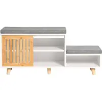 SoBuy Bench - Meuble à chaussures - Blanc - 101x46x35cm - FSR125-WN