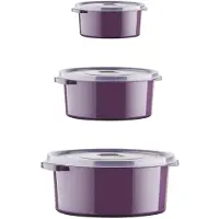 Hermia Concept , SILPUR12-512, boîtes de conservation, lot de boîtes de rangement (12 pièces), violet, plastique, 22 x 9,5 cm