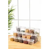 Hermia Concept , BNMPEGYWS15-51217, Set de boîtes de rangement (15 pièces), 100 % PLASTIQUE, blanc, 10 x 10 x 9,5 cm