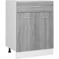 vidaXL Armoire basse avec tiroir Gris Sonoma 60x46x81,5 cm