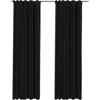 vidaXL Rideaux occultants aspect lin crochet 2pcs Anthracite 140x245cm