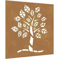 vidaXL Décoration murale de jardin 55x55 cm acier corten design arbre