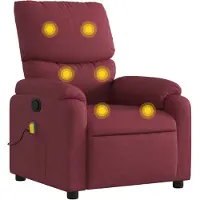 vidaXL Fauteuil de massage vin rouge tissu