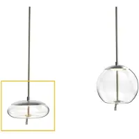 Brokis Knot Small Disco Glossy PC1037 Suspension Transparent Glass (CGC23) | Brushed Stainless Steel (CCS68) | DIM DALI version (CEDV1458)