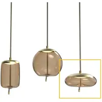 Brokis Knot Small Disco Glossy PC1037 Suspension Smoke Brown - transparent glass (CGC538) | Brass (CCS69) | DIM RF system - remote control version (CEDV1461)