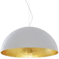 OLUCE Sonora Lampe suspendue External White - Inner Gold | Large Ø: 90 cm
