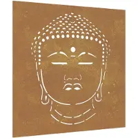 Super Merchant Décoration murale de jardin 55x55 cm Acier Corten Tête de Bouddha
