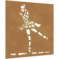 vidaXL Décoration murale de jardin 55x55 cm acier corten danseuse de ballet