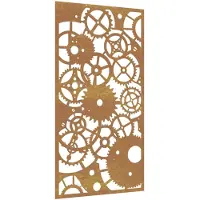 vidaXL Décoration murale de jardin 105x55 cm acier corten design roue dentée