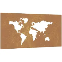 vidaXL Décoration murale de jardin 105x55 cm acier corten design carte du monde