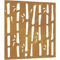 vidaXL Décoration murale de jardin 55x55 cm acier corten design bambou