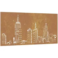 vidaXL Décoration murale de jardin 105x55 cm acier corten design skyline