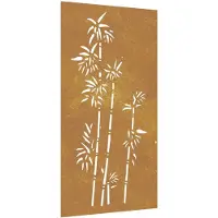 vidaXL Décoration murale de jardin 105x55 cm acier corten design bambou
