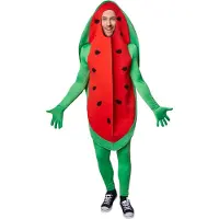 TecTake Costume de pastèque - Taille L - Rouge/Vert - Bandeau et gants inclus