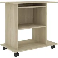 vidaXL Bureau d'ordinateur Chêne sonoma 80x50x75 cm Bois d'ingénierie