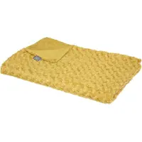Atmosphera Plaid Ocre en Fourrure bouclée 120 x 160 cm