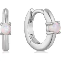 Ania Haie Boucles d’oreilles Opal Cabochon Huggie en argent