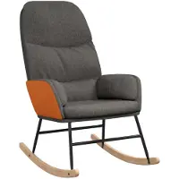 vidaXL Chaise à bascule Gris foncé Tissu