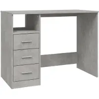 vidaXL Bureau avec tiroirs gris béton 102x50x76cm Bois composite
