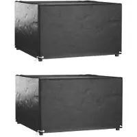 vidaXL Housses de salon de jardin 2 pcs 8 œillets 132x132x80 cm carré