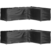 vidaXL Housses de salon de jardin en forme de L 2 pcs 18 œillets