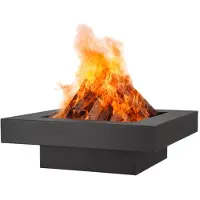 Esschert Design Bol à feu carré Robuste, durable et facile à utiliser Bol à feu 60 cm