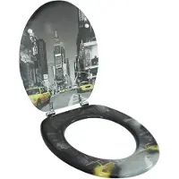 vidaXL Siège de toilette Siège MDF New York Design
