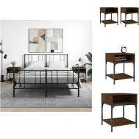 vidaXL Tables de chevet 2 pcs chêne marron 40x41x50 cm bois ingénierie