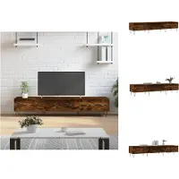 vidaXL Armoire TV chêne fumé 150x36x30 cm Bois composite