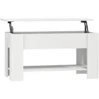 vidaXL Table basse blanche 101x49x52 cm Bois composite