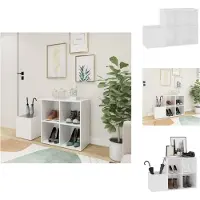 vidaXL Armoire à chaussures d’entrée blanc brillant bois ingénierie